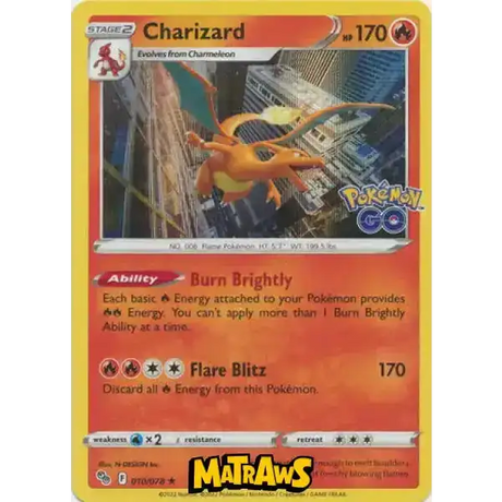 (010/078) Charizard - Holo Enkeltkort Pokémon GO TCG 