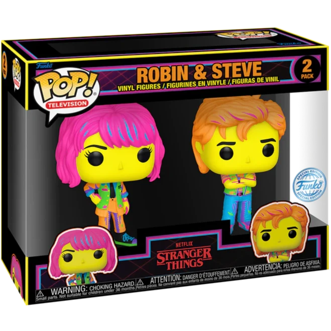Funko POP! - Stranger Things: Robin & Steve (Black Light) - 2-Pack