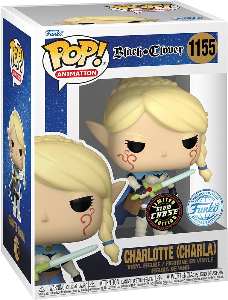 POP Funko Black Clover Charlotte Roselei Vinyl Figur – Special Edition, Leuchtet Im Dunkeln!