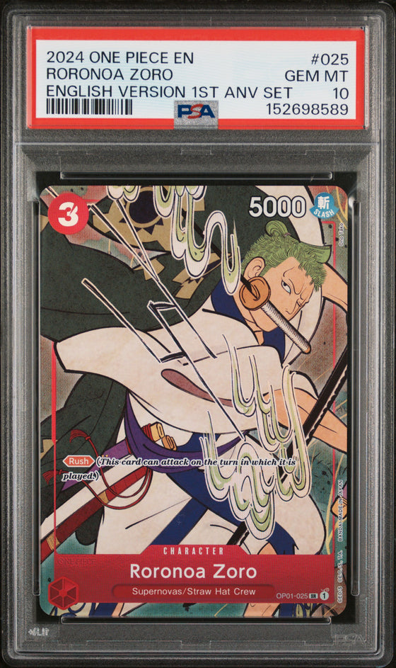 Roronoa Zoro #025 - 1st Anniversary Set - Promo - PSA 10