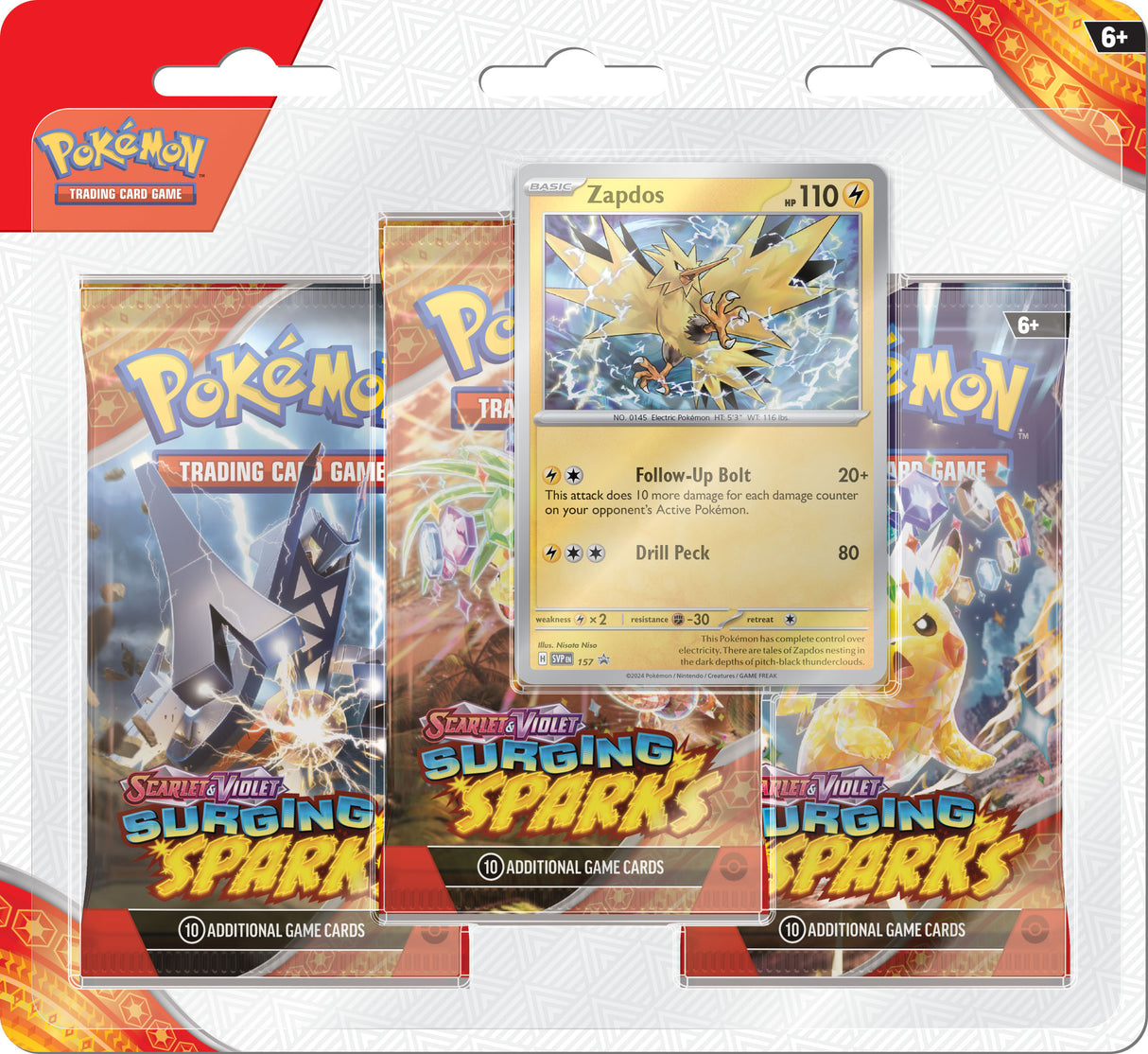 Pokémon TCG: Scarlet & Violet: Surging Sparks - 3-Pack Blister Pack