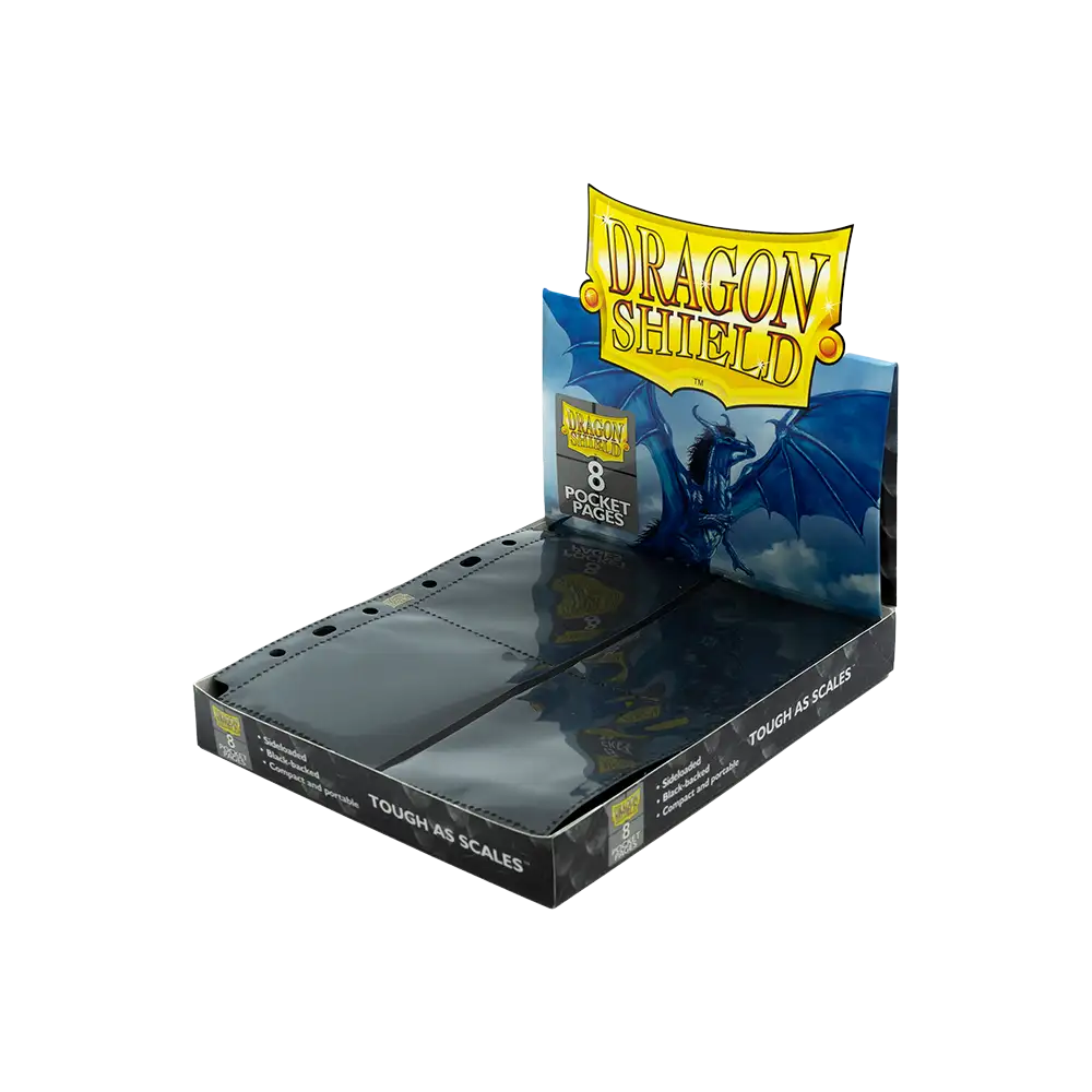 Dragon Shield: 8-Pocket Pages (Sort) (50 stk. mappelommer)