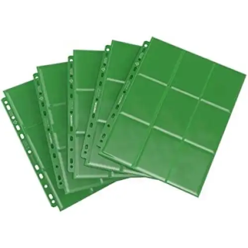 GameGenic: 18-Pocket Pages (10 stk. ) - Mappelommer Kortspil – tilbehør GameGenic Grøn