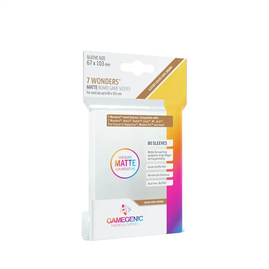 GameGenic: Matte 7 Wonders Sleeves (67x103mm) - 80 stk. Sleeves Gamegenic