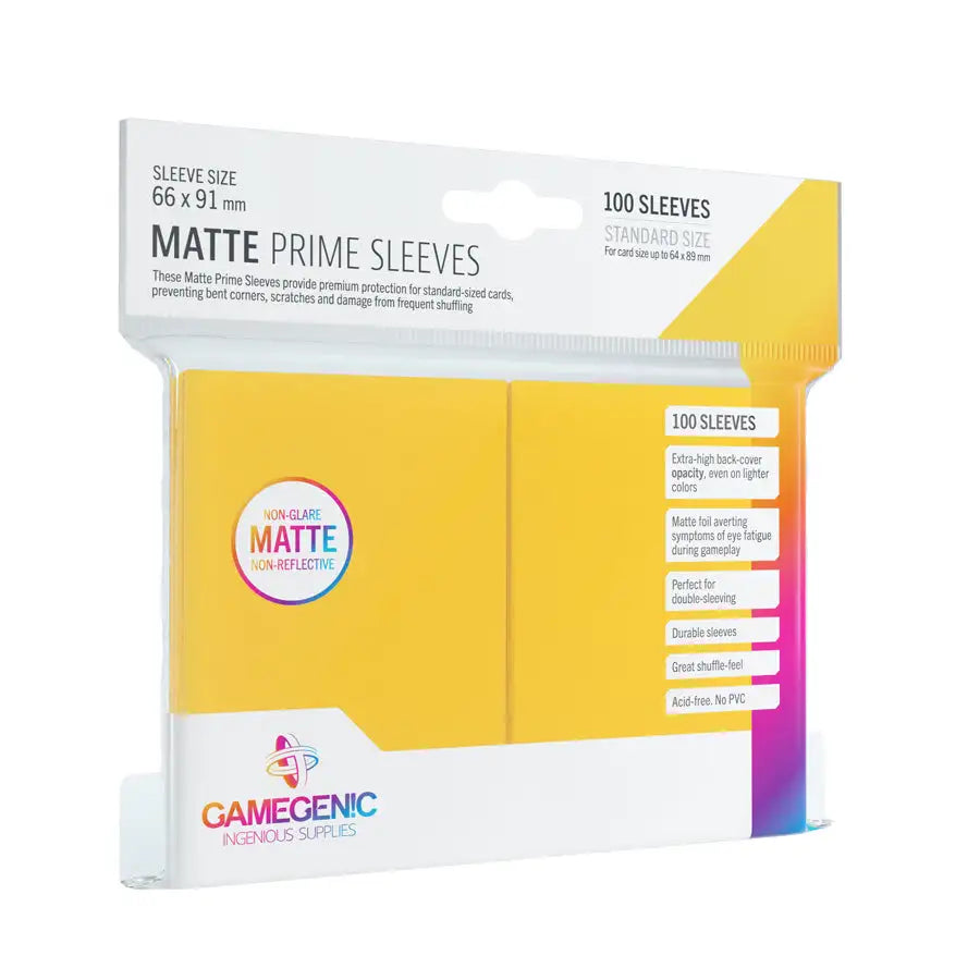 Gamegenic: Matte Prime Sleeves - Gul (100 stk.) Sleeves Gamegenic