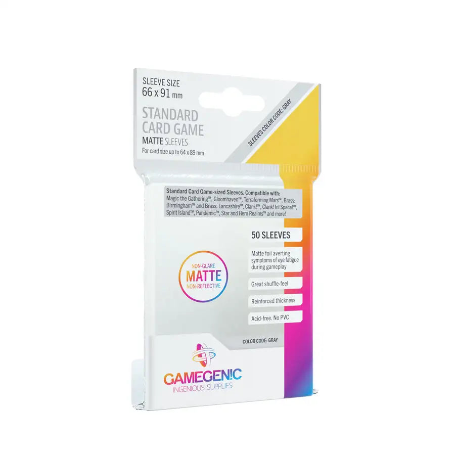 GameGenic: Matte Standard Sleeves (Klar) (66x91mm) - 50 stk. Sleeves Gamegenic