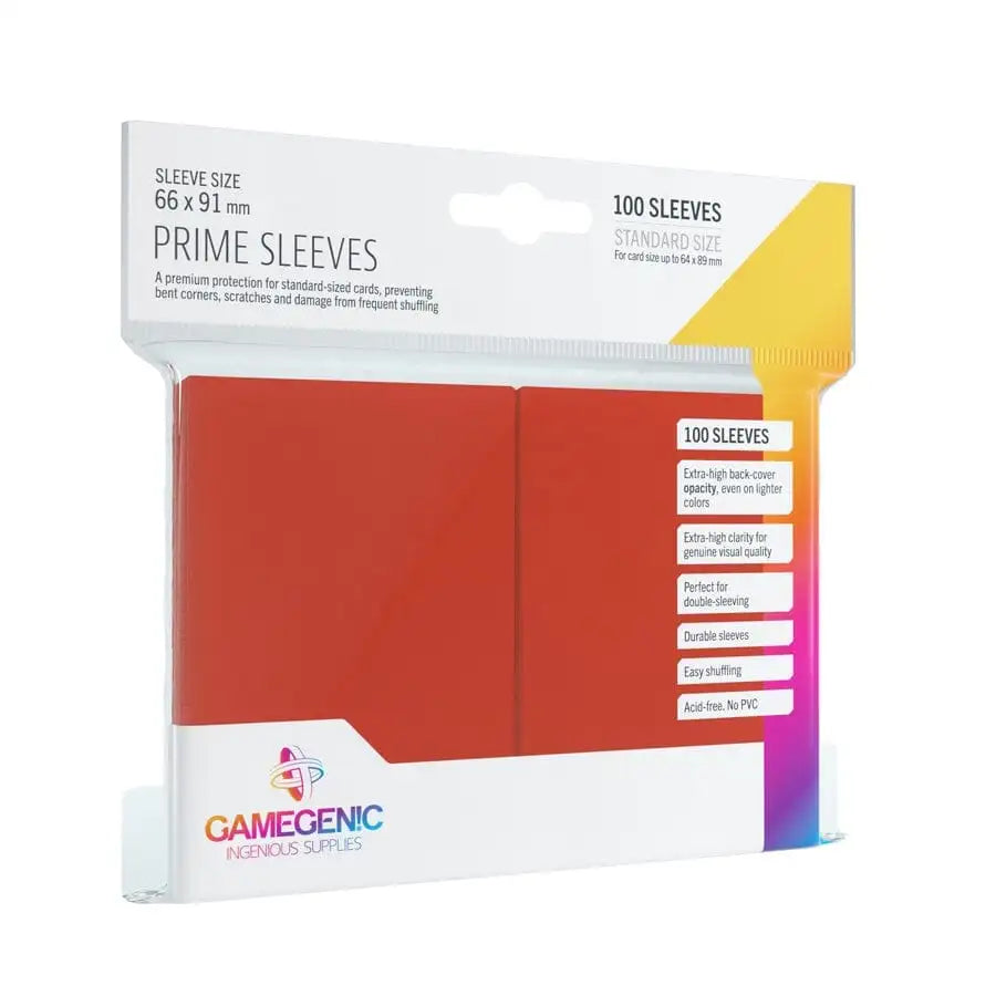 Gamegenic: Prime Sleeves - Rød (66x91mm) Sleeves Gamegenic