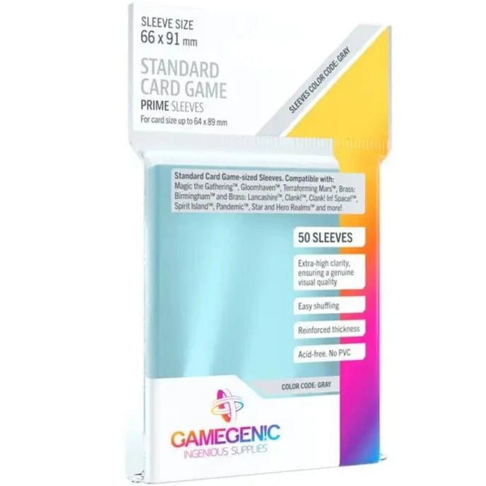 GameGenic: Prime Standard Sleeves (Klar) (66x91mm) - 50 stk. Sleeves Gamegenic