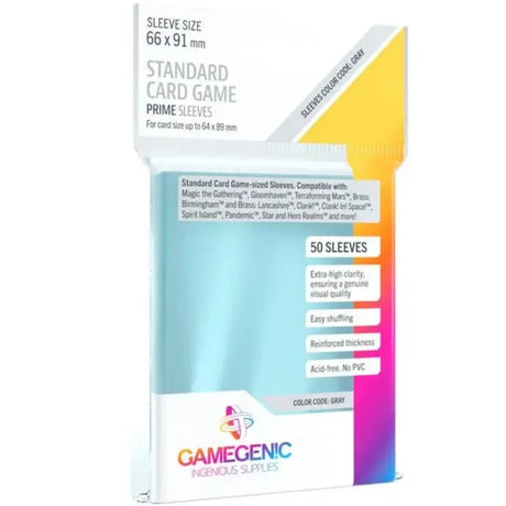 GameGenic: Prime Standard Sleeves (Klar) (66x91mm) - 50 stk. Sleeves Gamegenic