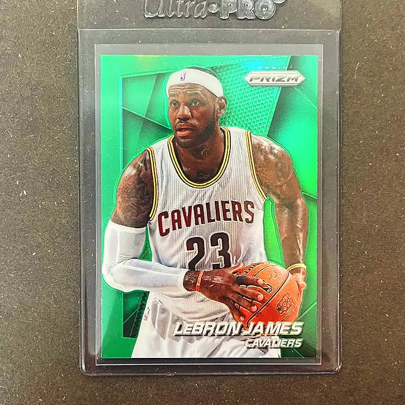 LeBron James - #48 Panini Green Prizm 2014-15 Sportssamleobjekter Panini