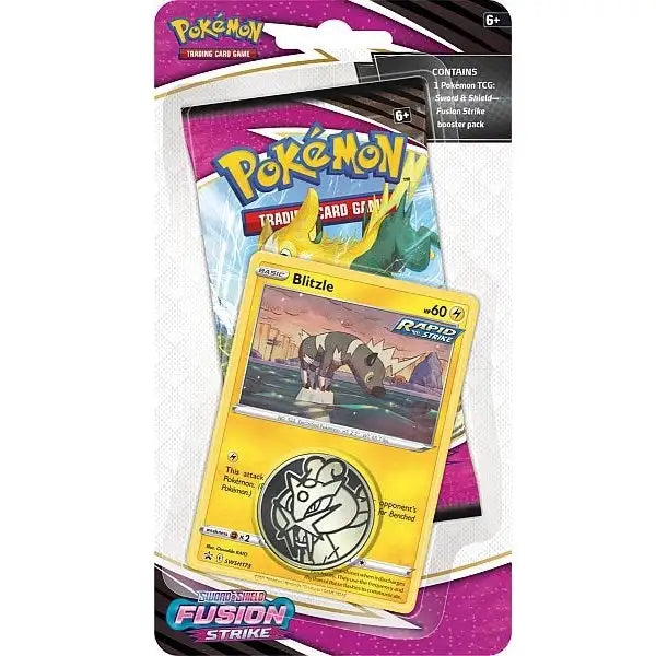 Pokémon: Fusion Strike Checklane Blister Pack Collectible Trading Cards Pokémon Blitzle Promo