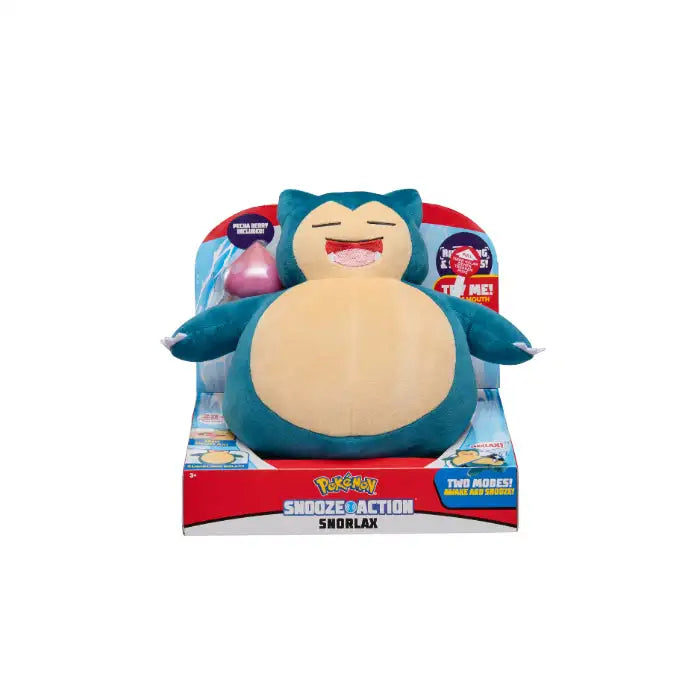 Pokémon: Snooze Action Snorlax Bamse - 27 cm Tøjdyr Pokémon