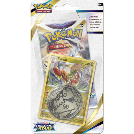 Pokémon: Sword & Shield Brilliant Stars Checklane Blister - 1-Pack Collectible Trading Cards Pokémon Flapple Promo