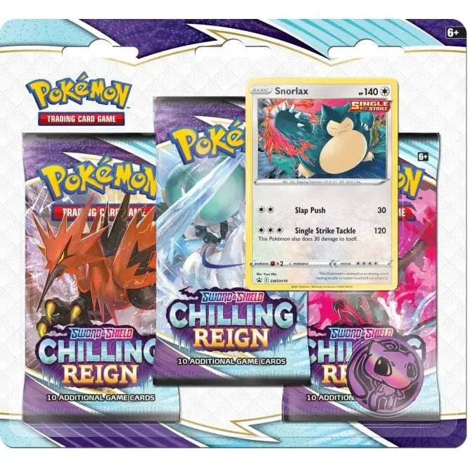 Pokémon TCG: Chilling Reign 3-pack Blister Pokémon TCG Pokémon Snorlax
