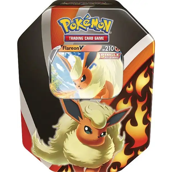 Pokémon TCG: Eevee Evolutions Tin (flere varianter) Pokémon Tin Matraws Shop Flareon V