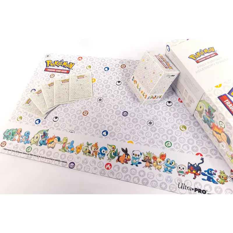 Pokemon TCG: First Partner Accessories Bundle: Playmat, Deck Box, Sleeves & Storage Box Kortspil – tilbehør GameGenic