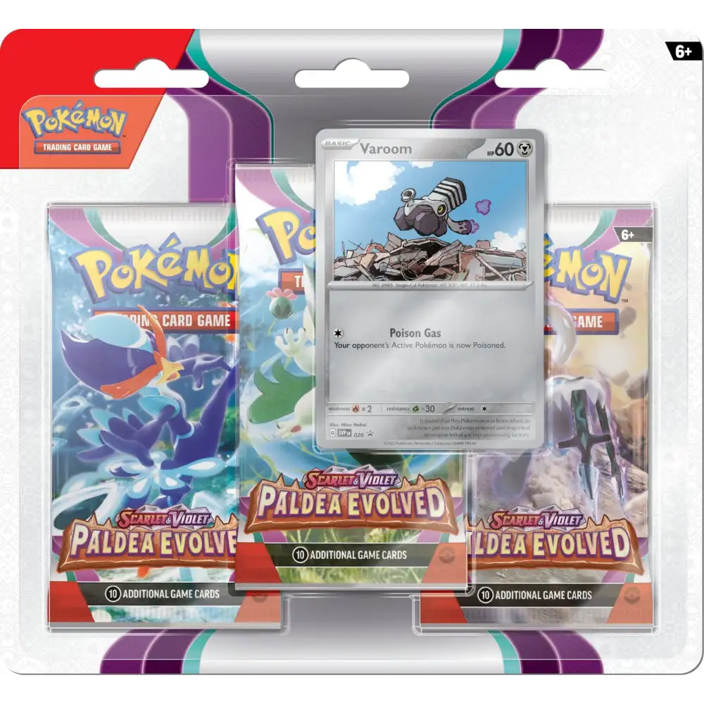 Pokémon TCG: Scarlet & Violet Paldea Evolved - 3-Pack Blister - Varoom Samlekort Pokémon