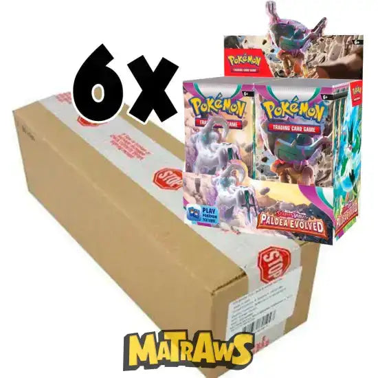 Pokémon TCG: Scarlet & Violet Paldea Evolved - Booster Box - Case med 6 stk. Samlekort Pokémon