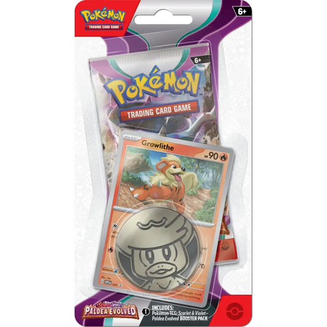 Pokémon TCG: Scarlet & Violet Paldea Evolved - Checklane Blister - Growlithe Samlekort Pokémon