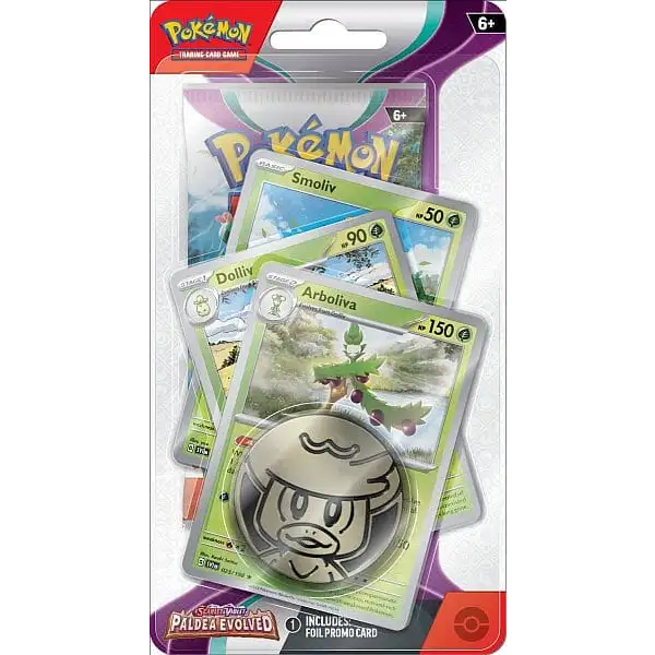Pokémon TCG: Scarlet & Violet Paldea Evolved - Premium Checklane Blister - Arboliva Evolution Line Samlekort Pokémon