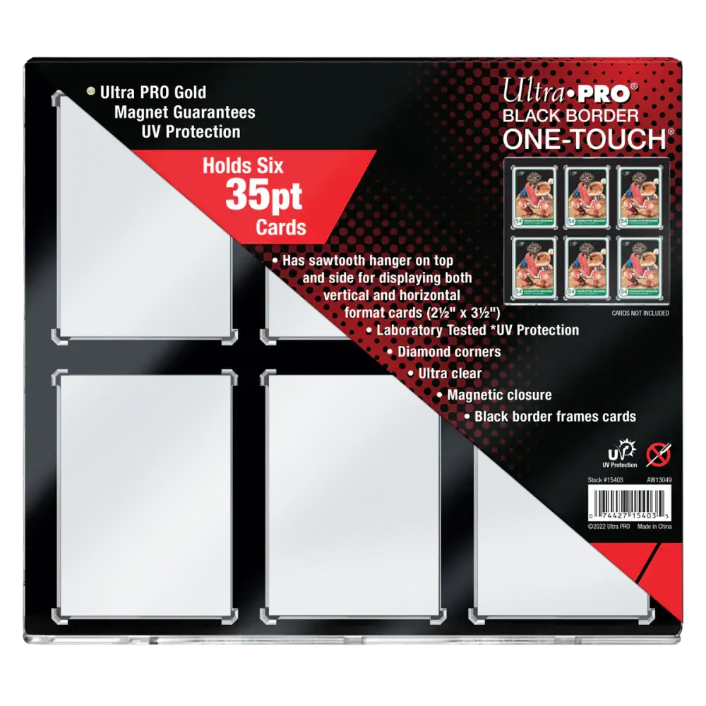 Ultra Pro: 6-Card One Touch Black Border Holder (kortramme)