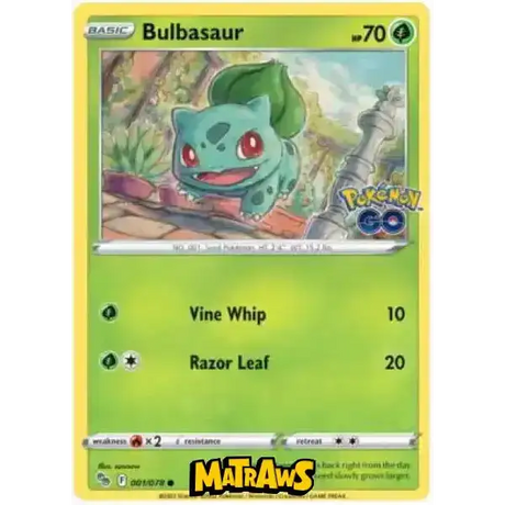 (001/078) Bulbasaur Enkeltkort Pokémon GO TCG 