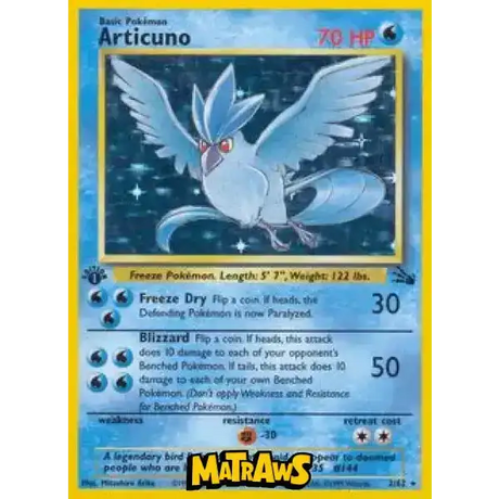 (002/062) Articuno - 1st Edition Holo Enkeltkort Fossil 1st Edition 