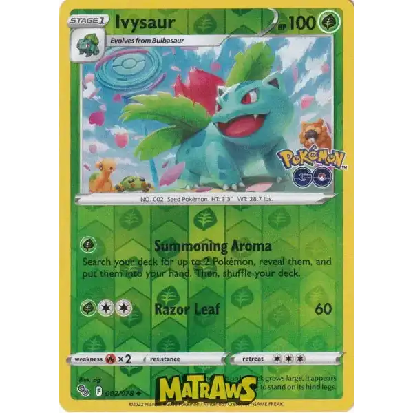 (002/078) Ivysaur - Reverse Enkeltkort Pokémon GO TCG 