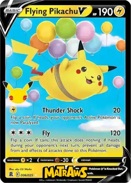 (006/025) Flying Pikachu V Enkeltkort Celebrations 