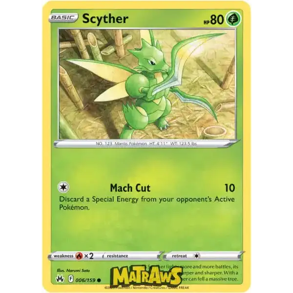 (006/159) Scyther Enkeltkort Crown Zenith 