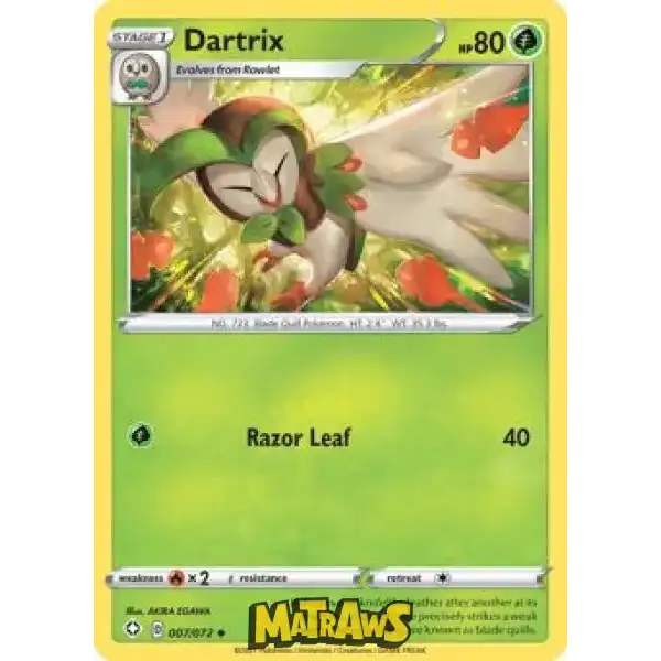 (007/72) Dartrix Enkeltkort Shining Fates 