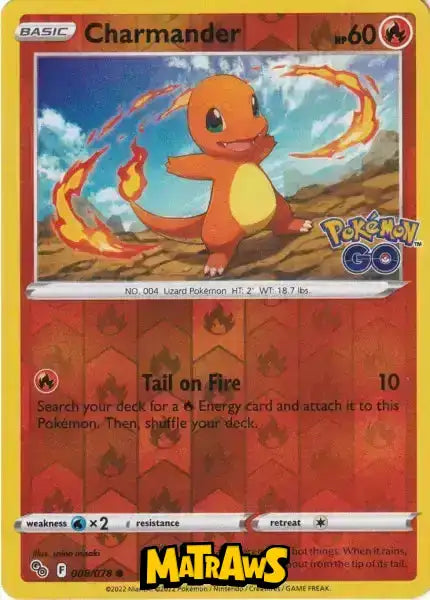 (008/078) Charmander - Reverse Enkeltkort Pokémon GO TCG 