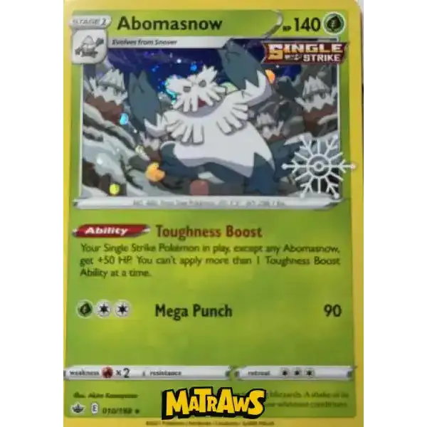 (010/198) Abomasnow - Cosmos Holo - Snow Stamp Enkeltkort Chilling Reign 
