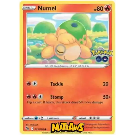 (013/078) Numel Enkeltkort Pokémon GO TCG 