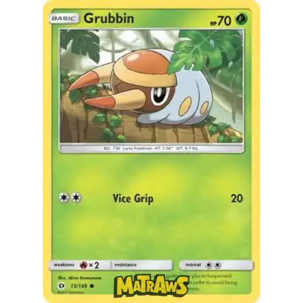 (013/149) Grubbin Enkeltkort Sun & Moon 