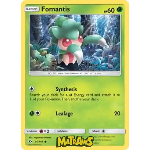 (014/149) Fomantis Enkeltkort Sun & Moon 