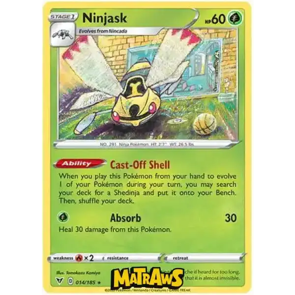 (014/185) Ninjask Enkeltkort Vivid Voltage 