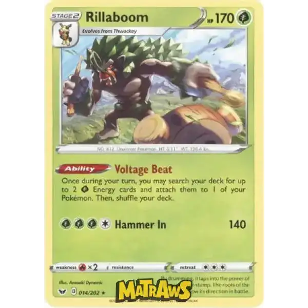 (014/202) Rillaboom - Non Holo Enkeltkort Sword & Shield 