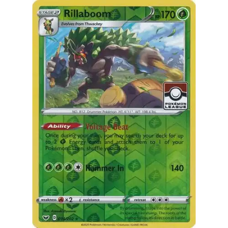 (014/202) Rillaboom - Reverse - Pokémon League Stamp