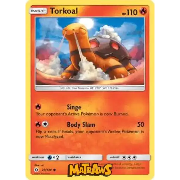 (023/149) Torkoal Enkeltkort Sun & Moon 