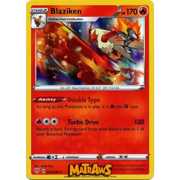 (024/189) Blaziken - Holo Enkeltkort Darkness Ablaze 