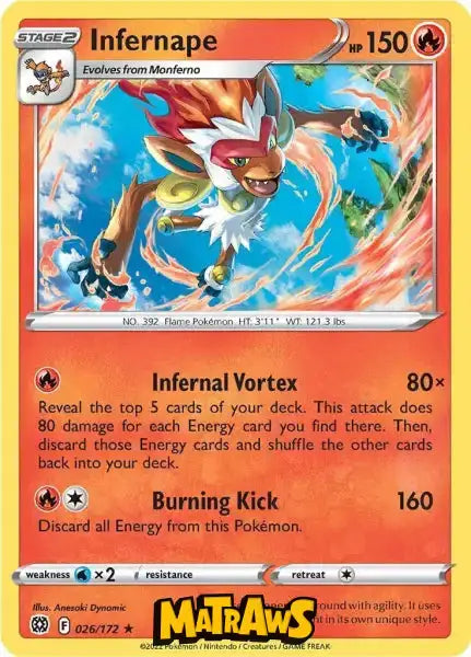 (026/172) Infernape - Non Holo Enkeltkort Brilliant Stars 