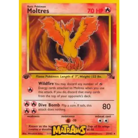(027/062) Moltres - 1st Edition Enkeltkort Fossil 1st Edition 