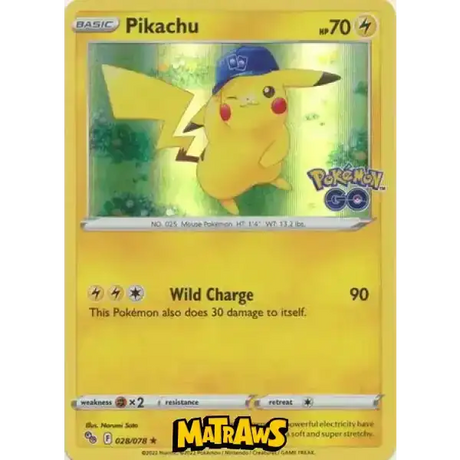 (028/078) Pikachu - Holo Enkeltkort Pokémon GO TCG 