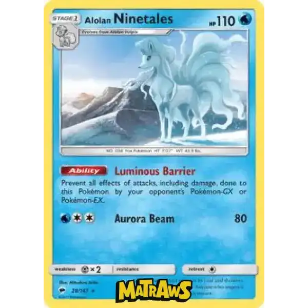 (028/147) Alolan Ninetales Enkeltkort Burning Shadows 