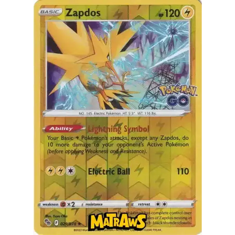 (029/078) Zapdos - Reverse Enkeltkort Pokémon GO TCG 