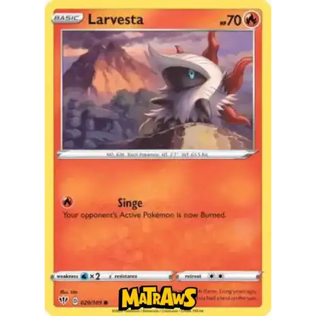 (029/189) Larvesta Enkeltkort Darkness Ablaze 