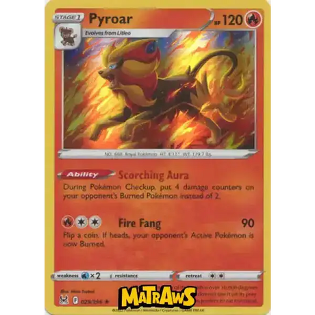 (029/196) Pyroar - Holo Enkeltkort Lost Origin 