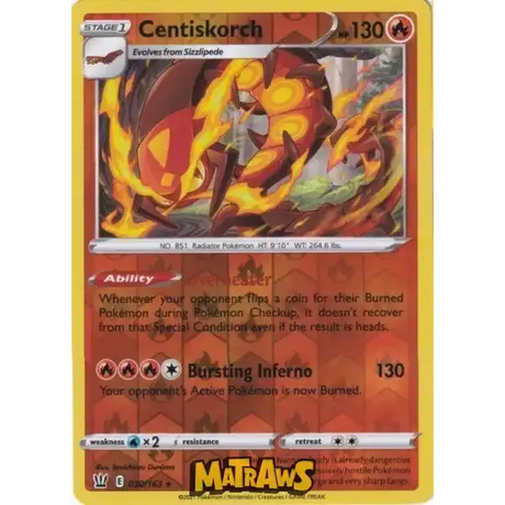 (030/163) Centiskorch - Reverse Enkeltkort Battle Styles 