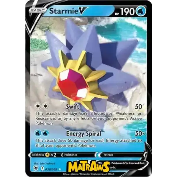 (030/189) Starmie V Enkeltkort Astral Radiance 